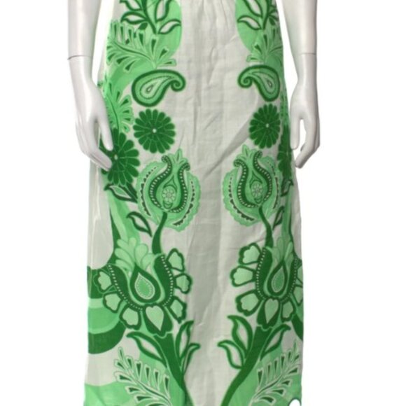 Farm Rio green color festival euroflax™ midi skirt- size large- NWOT - Picture 3 of 5